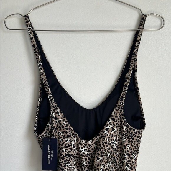 NWT Ocean Blues One-Piece Thong Swimsuit Leopard - M - Picture 5 of 9